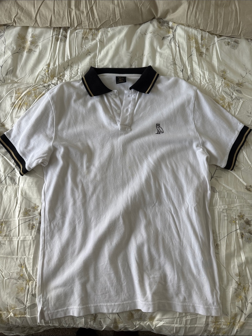 OVO White Polo with Black and Gold Trim